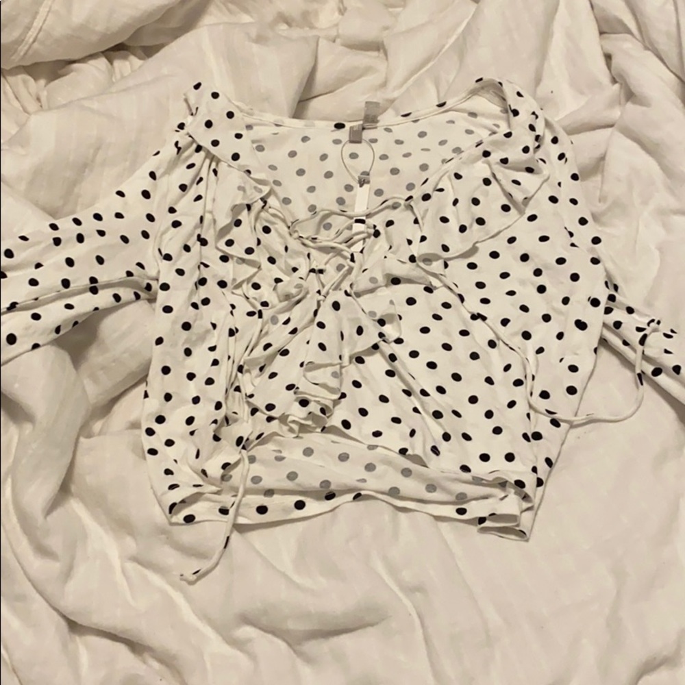 Polka dot long sleeve blouse